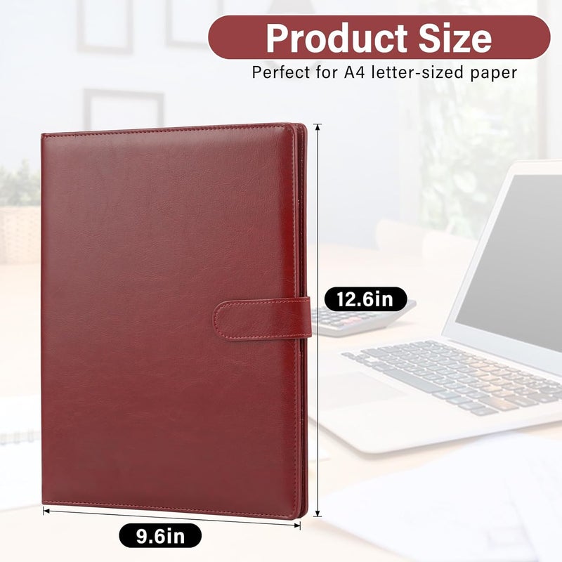JTTJDB Professional Padfolio, Multi Function Faux Leather Portfolio Binder with Clipboard - Interview Resume Folder, Legal Document, Business Card Holder, for Office, Conference, Interviews (Brown) - Image 2